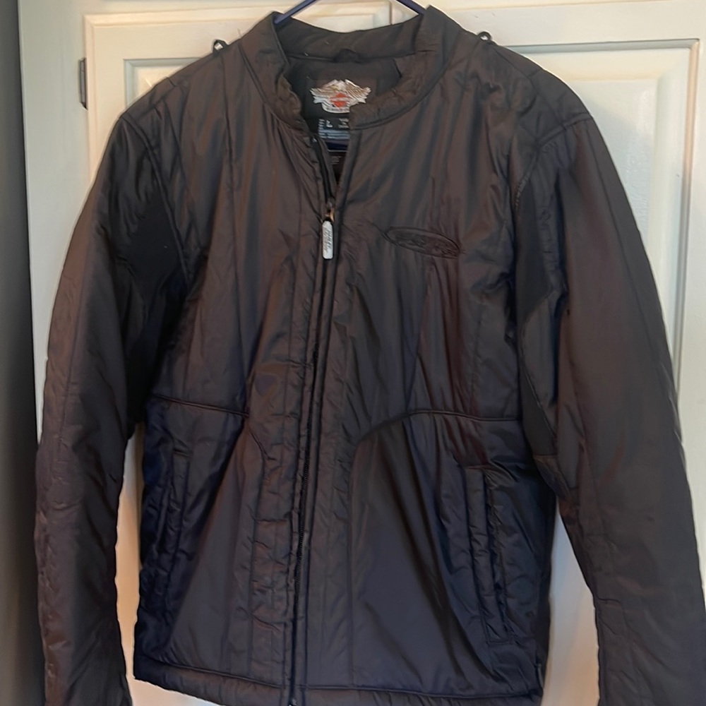Men’s Harley Davidson nylon bomber jacket. Large